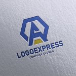 画像16: 六角形と「A」を組み合わせたロゴ (16)