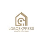 画像1: スタイリッシュな家をモチーフにしたロゴ (1)