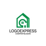 画像3: スタイリッシュな家をモチーフにしたロゴ (3)