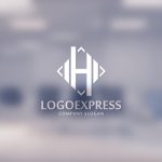 画像14: 幾何学的な「H」のロゴ (14)
