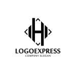 画像1: 幾何学的な「H」のロゴ (1)
