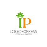 画像1: ロータスの葉と「IP」を組み合わせたロゴ (1)