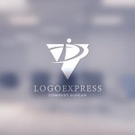 画像14: 三角形と躍動感のある「P」のロゴ (14)