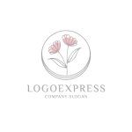 画像1: 繊細な線で描かれた、優しい花のロゴ (1)