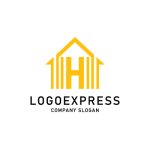 画像1: 温もりと安心感を届ける、Hをモチーフにした家のロゴ (1)