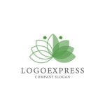画像1: 調和と成長を象徴する、ロータスと人々のロゴ (1)