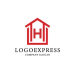 画像1: 情熱と安心を届ける、Hをモチーフにした家のロゴ (1)
