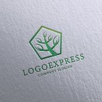 画像16: 自然と調和する、五角形の木のロゴ (16)