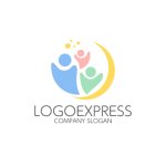 画像1: 愛情と未来を育む、温かい家族のロゴ (1)