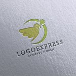 画像16: 四つ葉のクローバーと鳥のロゴ (16)