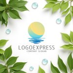 画像9: 穏やかな月と海の風景ロゴ (9)