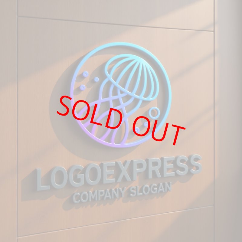 画像5: 未来的なクラゲのロゴ (5)