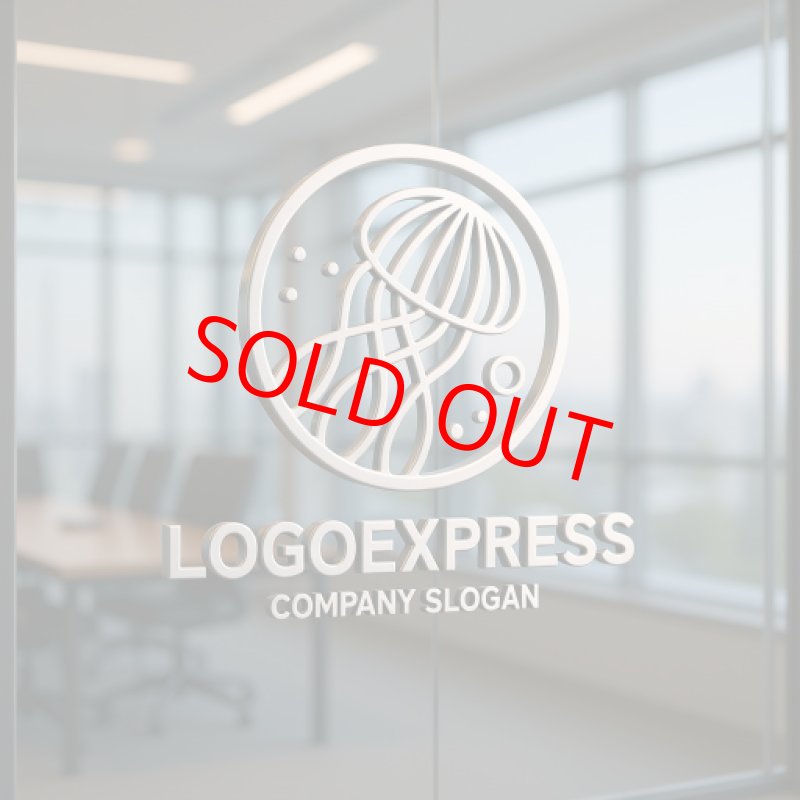 画像9: 未来的なクラゲのロゴ (9)