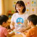 画像5: 虹の上で手をつなぐ子供たちのロゴ (5)