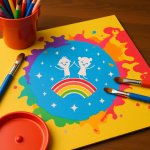 画像8: 虹の上で手をつなぐ子供たちのロゴ (8)