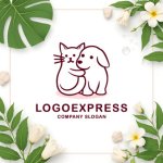 画像9: 愛らしい犬と猫のロゴ (9)