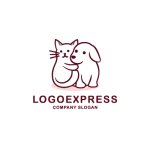 画像1: 愛らしい犬と猫のロゴ (1)