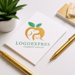 画像16: 犬と猫の桃のロゴ (16)