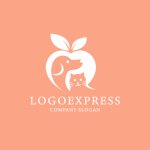 画像4: 犬と猫の桃のロゴ (4)