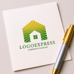 画像14: 太陽光が差し込む家をイメージしたロゴ (14)