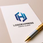 画像14: 革新的な六角形のHロゴ (14)