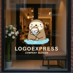 画像7: 親子のカワウソのロゴ (7)
