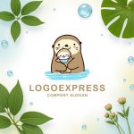 画像9: 親子のカワウソのロゴ (9)