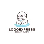 画像3: 親子のカワウソのロゴ (3)