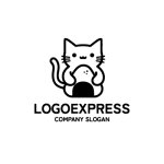 画像3: おにぎりを持つ猫のロゴ (3)