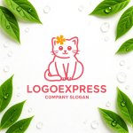 画像9: かわいい猫と花のロゴ (9)