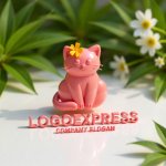 画像12: かわいい猫と花のロゴ (12)