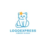 画像3: かわいい猫と花のロゴ (3)