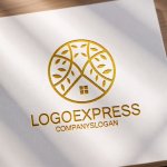 画像11: 緑豊かな家と葉のロゴ (11)