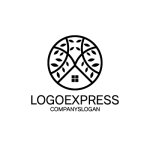 画像3: 緑豊かな家と葉のロゴ (3)