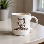 画像15: コーヒーを持つ猫のロゴ (15)