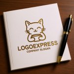 画像6: コーヒーを持つ猫のロゴ (6)