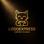 画像12: コーヒーを持つ猫のロゴ (12)