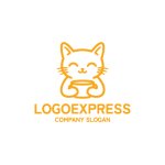 画像3: コーヒーを持つ猫のロゴ (3)