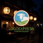 画像8: 牧歌的な牛と農地のロゴ (8)