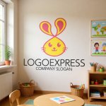 画像5: 可愛いうさぎのロゴ (5)