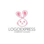 画像1: 可愛いうさぎのロゴ (1)
