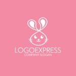画像4: 可愛いうさぎのロゴ (4)