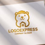 画像11: かわいい建設クマのロゴ (11)