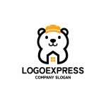画像3: かわいい建設クマのロゴ (3)