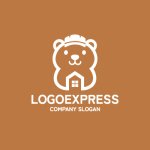 画像4: かわいい建設クマのロゴ (4)