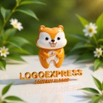 画像12: 歯ブラシを持った可愛いハムスターロゴ (12)