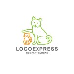 画像1: 犬と猫の仲良しロゴ (1)