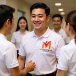 画像14: M字と人の成長ロゴ (14)