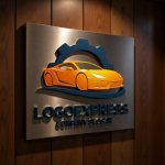 画像5: スポーツカーと歯車の高性能ロゴ (5)