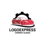 画像3: スポーツカーと歯車の高性能ロゴ (3)